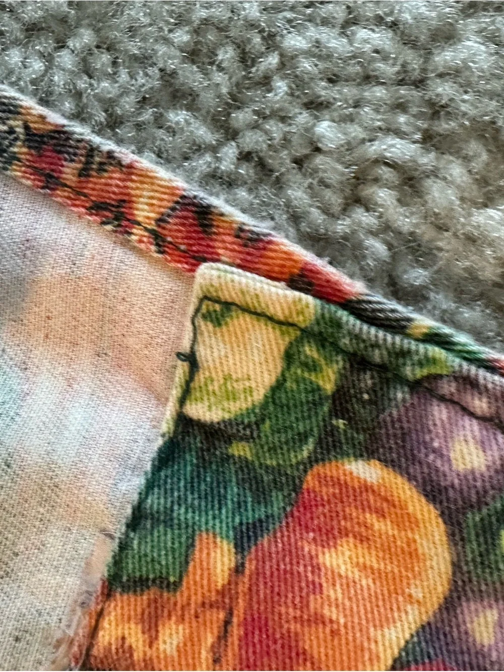 Vintage Handmade Vegetable Print Apron Farmhouse Cottagecore Kitchen Chef